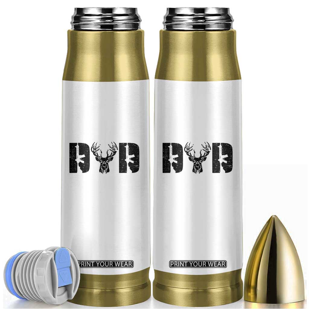 Hunting Dad Bullet Tumbler Fathers Day Gun Lovers Hunter Dad TS10 White Print Your Wear