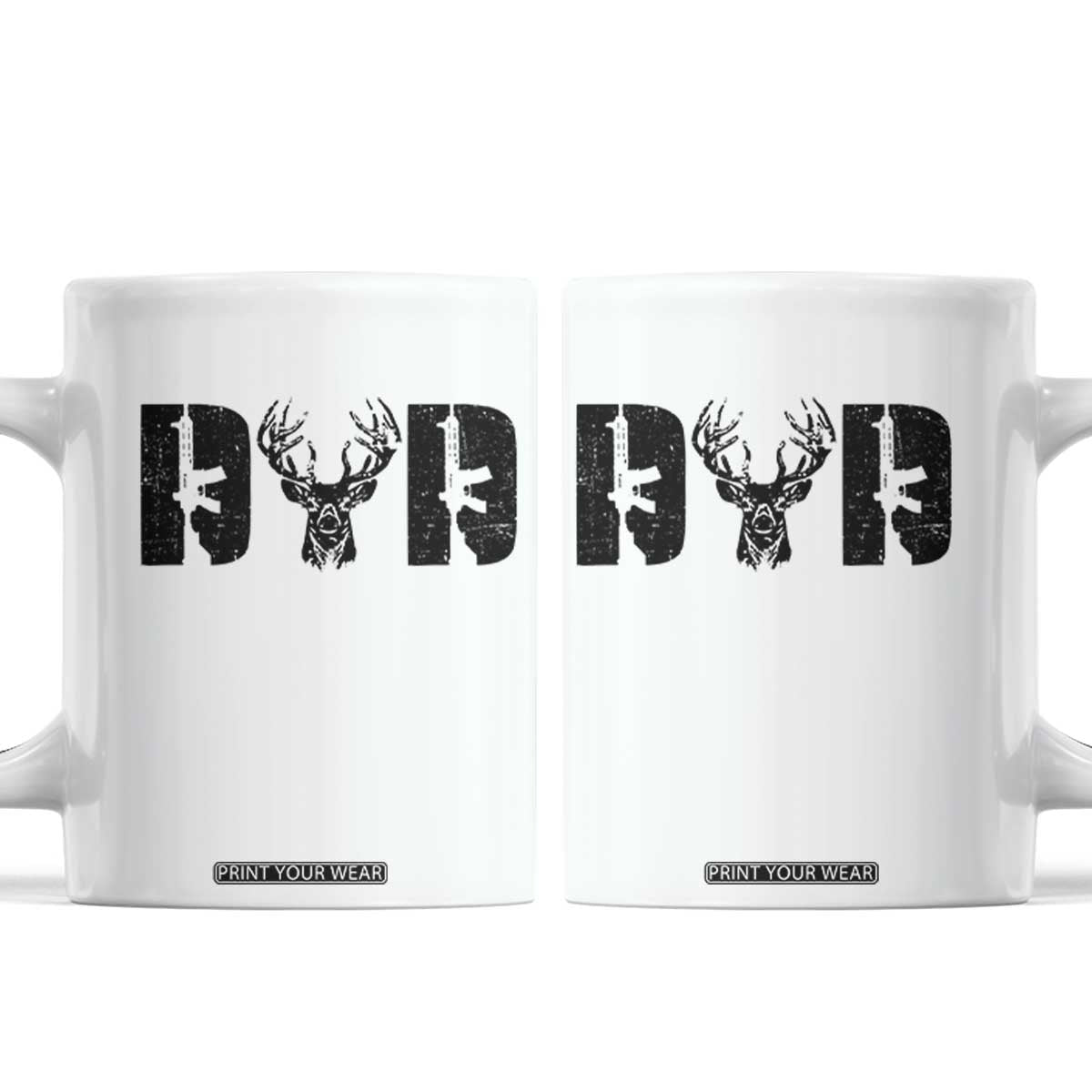 Hunting Dad Coffee Mug Fathers Day Gun Lovers Hunter Dad TS10 White Print Your Wear