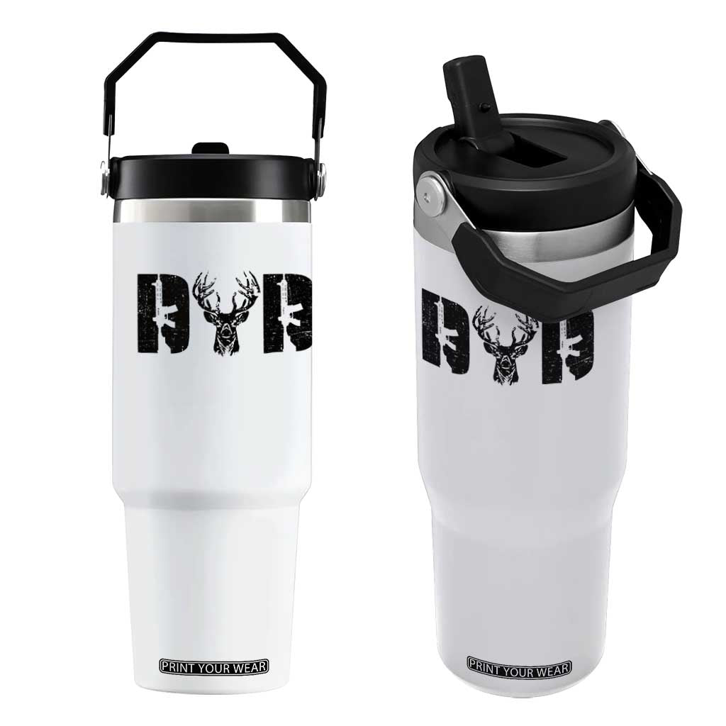 Hunting Dad Flip Straw Tumbler Fathers Day Gun Lovers Hunter Dad TS10 One Size: 30 oz White Print Your Wear