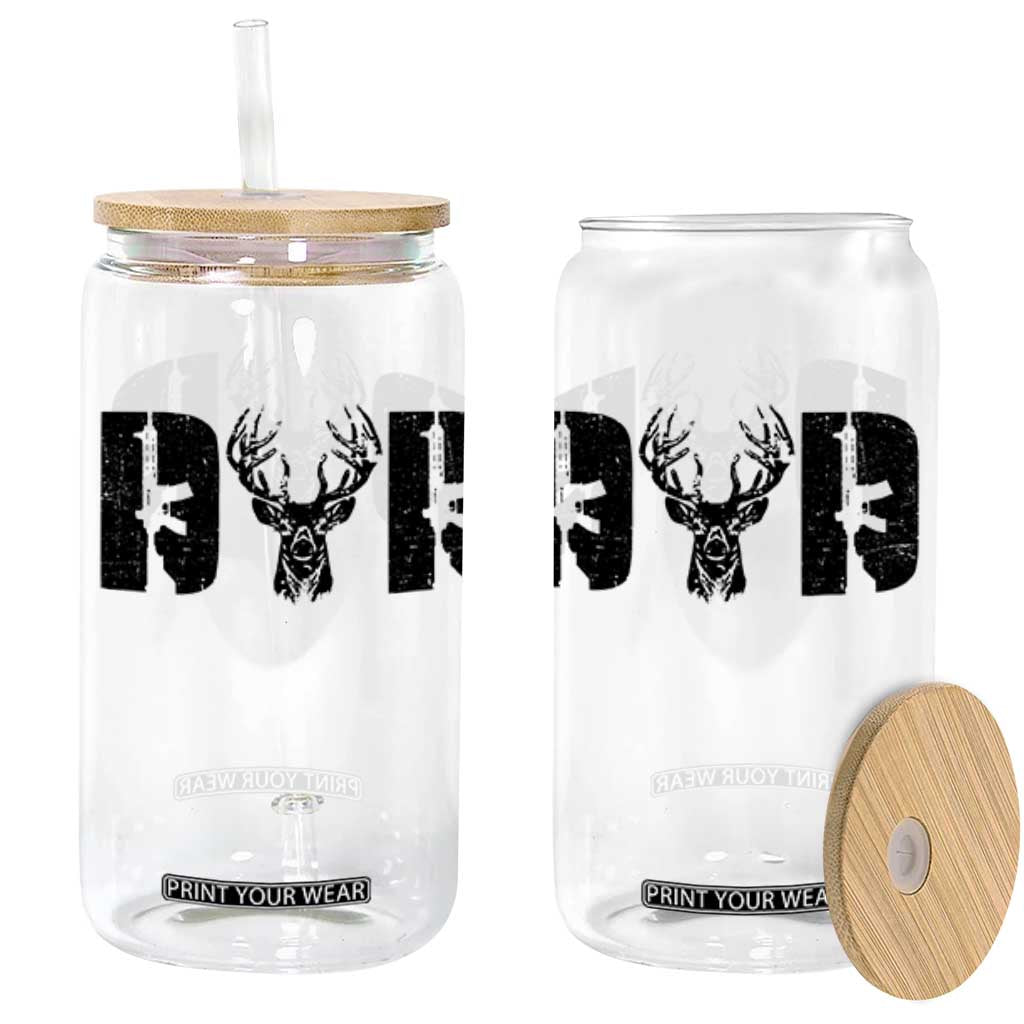 Hunting Dad Glass Can Fathers Day Gun Lovers Hunter Dad TS10 White Print Your Wear