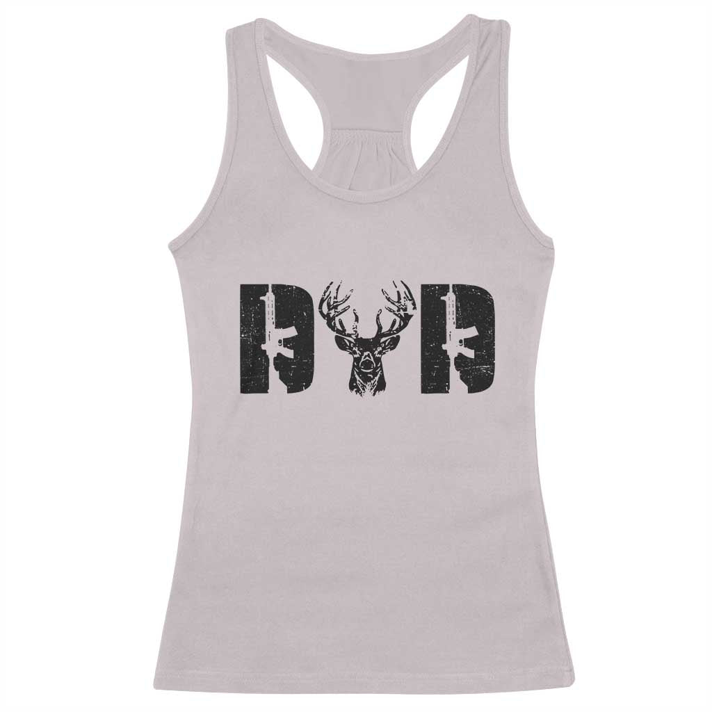 Hunting Dad Racerback Tank Top Fathers Day Gun Lovers Hunter Dad TS10 Ice Gray Print Your Wear