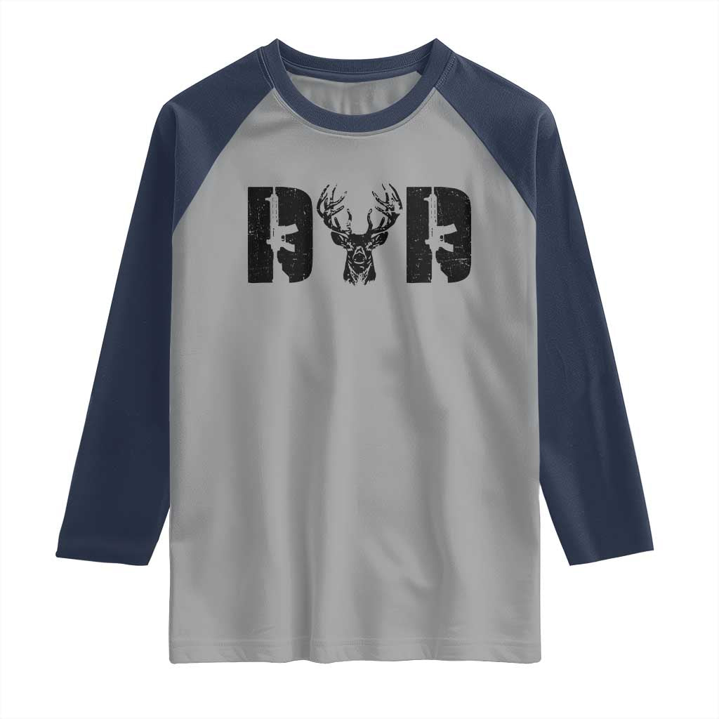 Hunting Dad Raglan Shirt Fathers Day Gun Lovers Hunter Dad TS10 Sport Gray Navy Print Your Wear