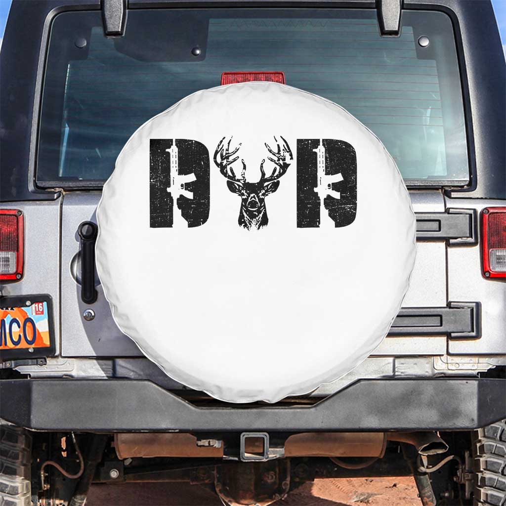 Hunting Dad Spare Tire Cover Fathers Day Gun Lovers Hunter Dad TS10 No hole White Print Your Wear