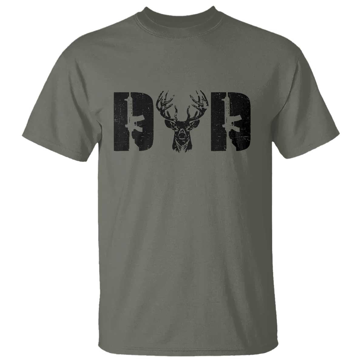 Hunting Dad T Shirt Fathers Day Gun Lovers Hunter Dad TS10 Military Green Print Your Wear