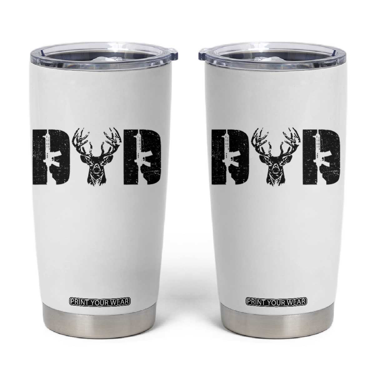Hunting Dad Tumbler Cup Fathers Day Gun Lovers Hunter Dad TS10 White Print Your Wear