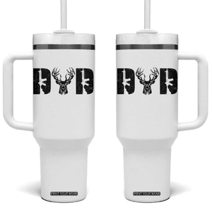 Hunting Dad Tumbler With Handle Fathers Day Gun Lovers Hunter Dad TS10 One Size: 40 oz White Print Your Wear