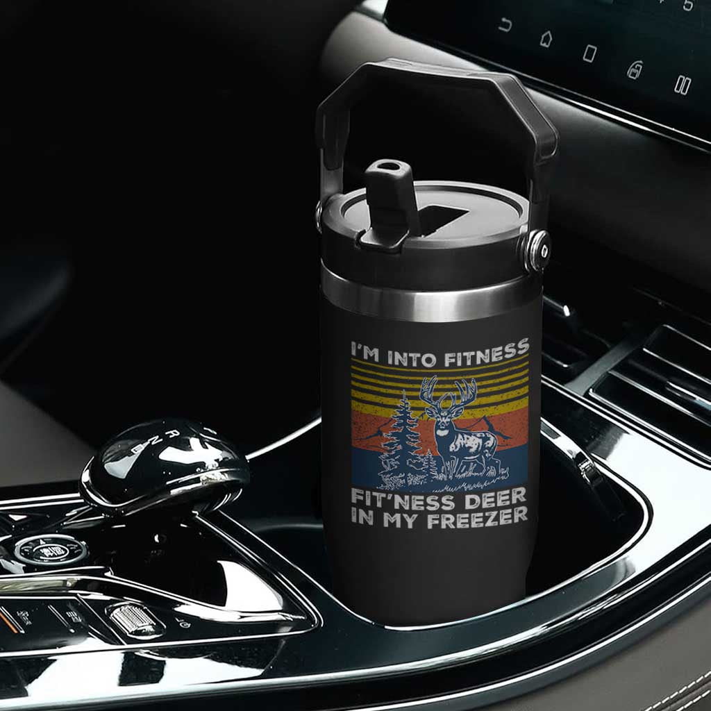 Hunting Flip Straw Tumbler I'm Into Fitness Fit'ness Deer In My Freezer Gift for Hunter TS10 Print Your Wear