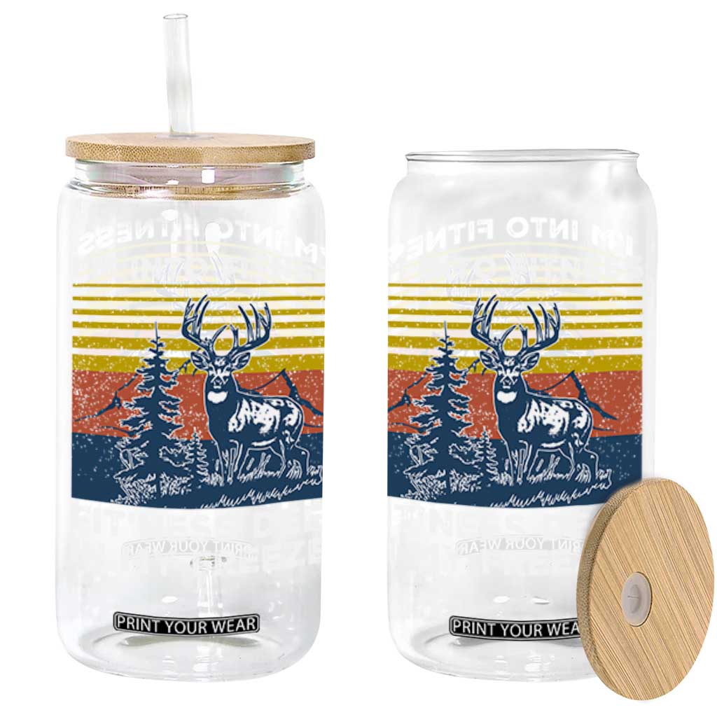 Hunting Glass Can I'm Into Fitness Fit'ness Deer In My Freezer Gift for Hunter TS10 Black Print Your Wear