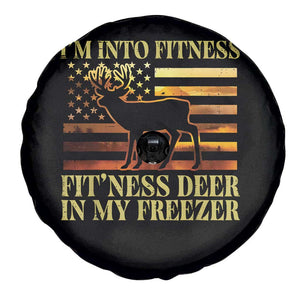 Hunting Spare Tire Cover I'm Into Fitness Fit'ness Deer In My Freezer American Flag TS10 Print Your Wear