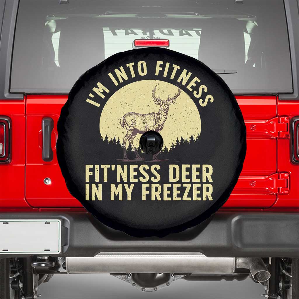Hunting Spare Tire Cover I'm Into Fitness Fit'ness Deer In My Freezer Deer Hunter TS10 Black Print Your Wear