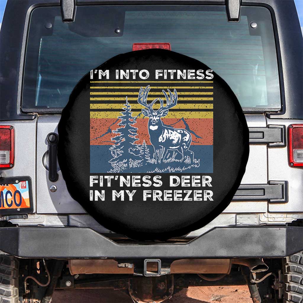 Hunting Spare Tire Cover I'm Into Fitness Fit'ness Deer In My Freezer Gift for Hunter TS10 No hole Black Print Your Wear