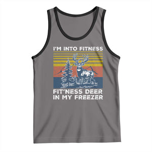 Hunting Tank Top I'm Into Fitness Fit'ness Deer In My Freezer Gift for Hunter TS10 Deep Heather Black Print Your Wear