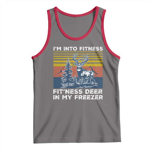 Hunting Tank Top I'm Into Fitness Fit'ness Deer In My Freezer Gift for Hunter TS10 Deep Heather Red Print Your Wear