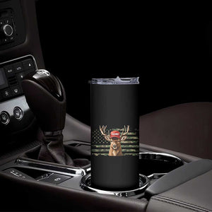 Hunting Trump Skinny Tumbler Antlers Deer Camouflage USA Flag Trump Support TS10 Print Your Wear