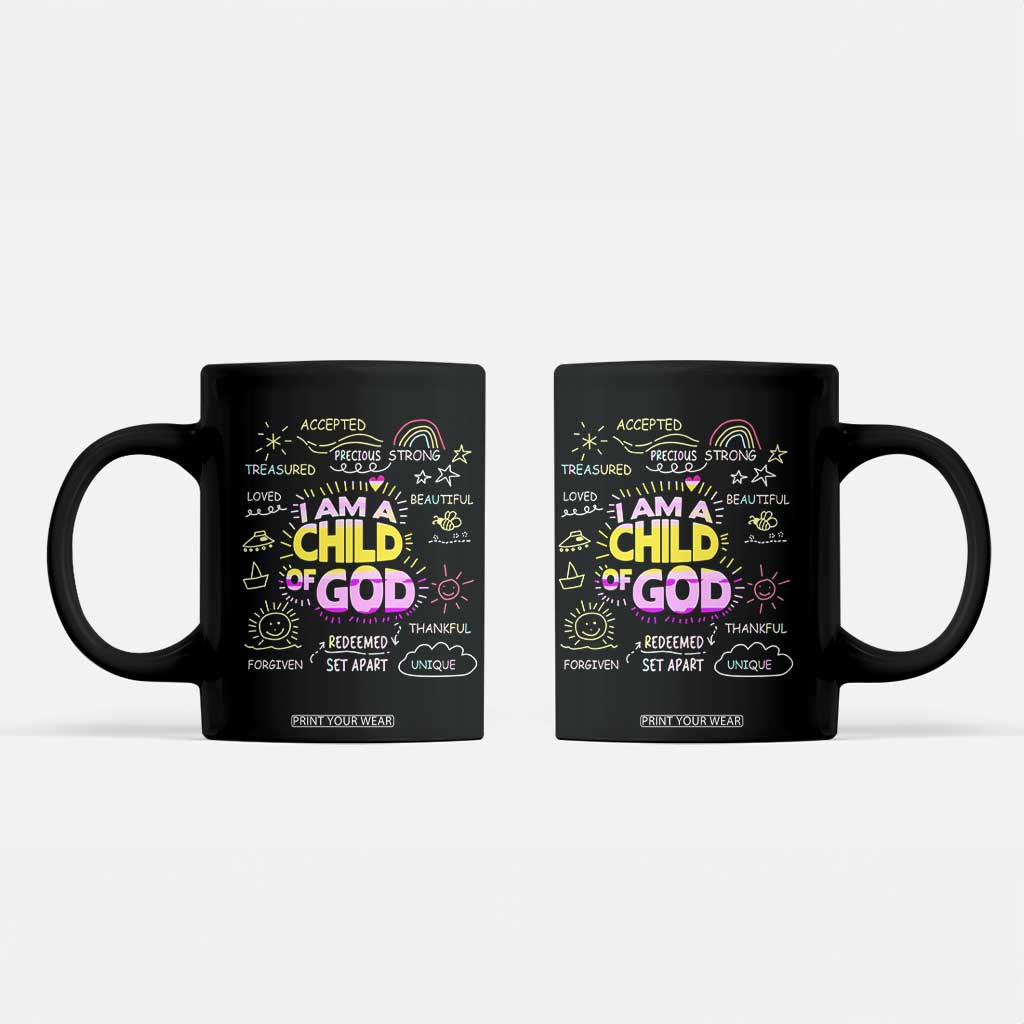I Am A Child Of God Coffee Mug Retro Christian Jesus Faith TS02 Black Print Your Wear