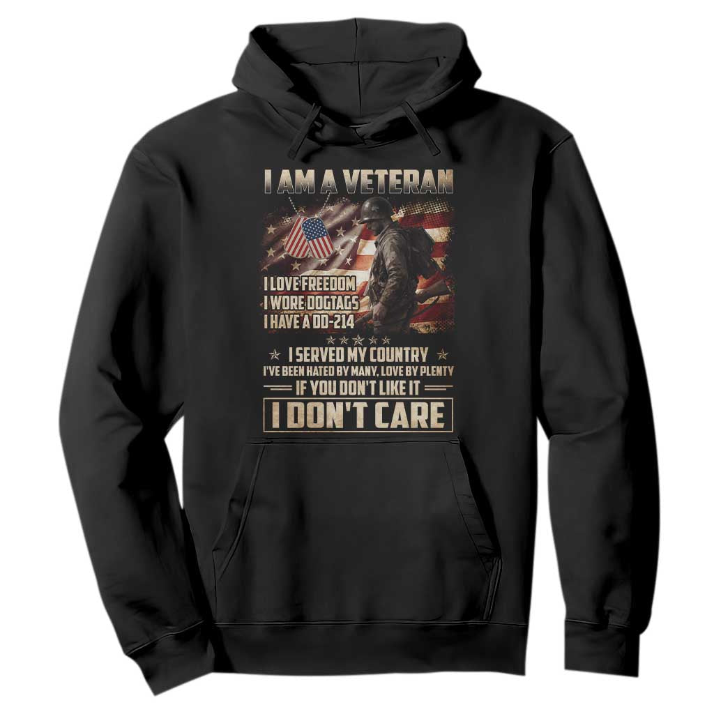 I Am A Veteran I Served My Country If You Don't Like It I Don't Care Hoodie TS11 Black Print Your Wear
