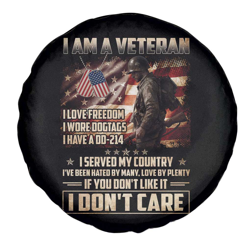 I Am A Veteran I Served My Country If You Don't Like It I Don't Care Spare Tire Cover TS11 Print Your Wear