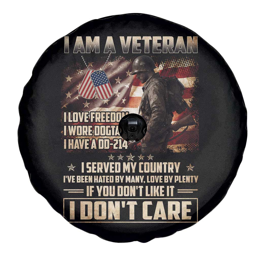 I Am A Veteran I Served My Country If You Don't Like It I Don't Care Spare Tire Cover TS11 Print Your Wear