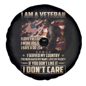 I Am A Veteran I Served My Country If You Don't Like It I Don't Care Spare Tire Cover TS11 Print Your Wear