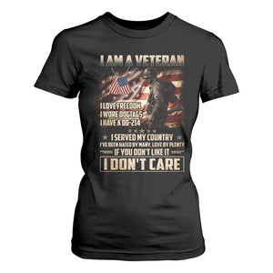 I Am A Veteran I Served My Country If You Don't Like It I Don't Care T Shirt For Women TS11 Black Print Your Wear