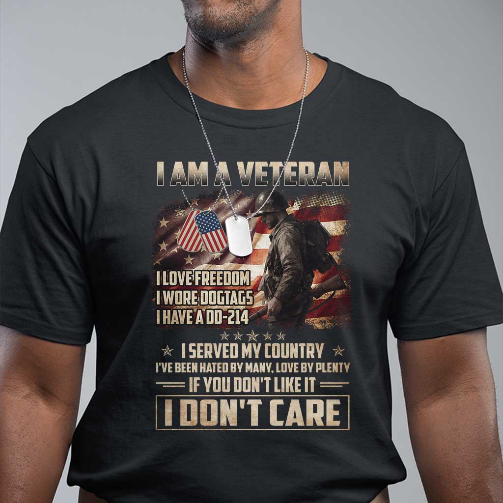 I Am A Veteran I Served My Country If You Don't Like It I Don't Care T Shirt TS11 Black Print Your Wear