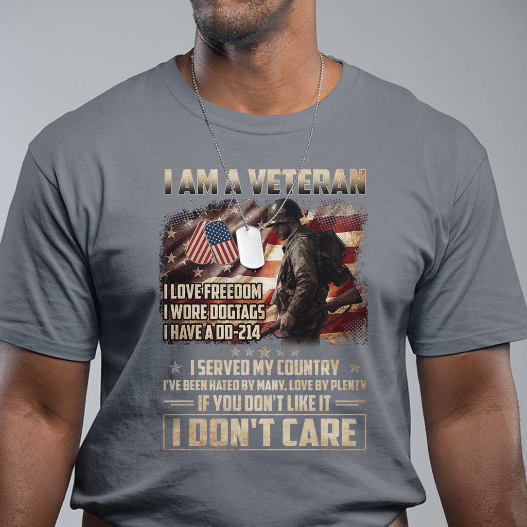 I Am A Veteran I Served My Country If You Don't Like It I Don't Care T Shirt TS11 Charcoal Print Your Wear