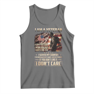 I Am A Veteran I Served My Country If You Don't Like It I Don't Care Tank Top TS11 Black Heather Print Your Wear