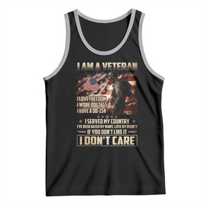 I Am A Veteran I Served My Country If You Don't Like It I Don't Care Tank Top TS11 Black Athletic Heather Print Your Wear