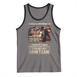 I Am A Veteran I Served My Country If You Don't Like It I Don't Care Tank Top TS11 Deep Heather Black Print Your Wear