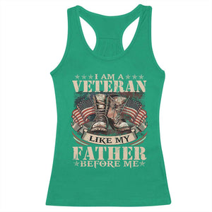 I Am A Veteran Like My Father Before Me Racerback Tank Top Vintage American Flag TS11 Irish Green Print Your Wear