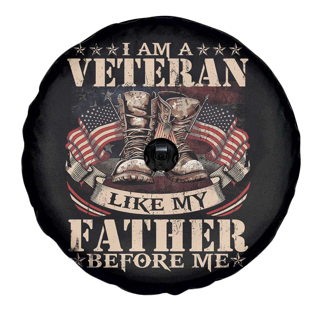 I Am A Veteran Like My Father Before Me Spare Tire Cover Vintage American Flag TS11 Print Your Wear