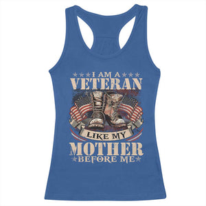 I Am A Veteran Like My Mother Before Me Racerback Tank Top Vintage American Flag TS11 Royal Blue Print Your Wear