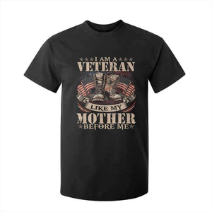 I Am A Veteran Like My Mother Before Me T Shirt For Kid Vintage American Flag TS11 Black Print Your Wear