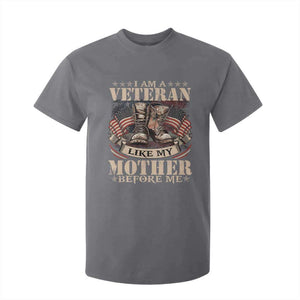 I Am A Veteran Like My Mother Before Me T Shirt For Kid Vintage American Flag TS11 Charcoal Print Your Wear