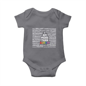 I Am More Than Autism Awareness Baby Onesie TS10 Charcoal Print Your Wear