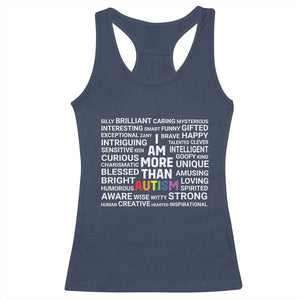 I Am More Than Autism Awareness Racerback Tank Top TS10 Navy Print Your Wear