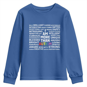 I Am More Than Autism Awareness Youth Sweatshirt TS10 Royal Blue Print Your Wear