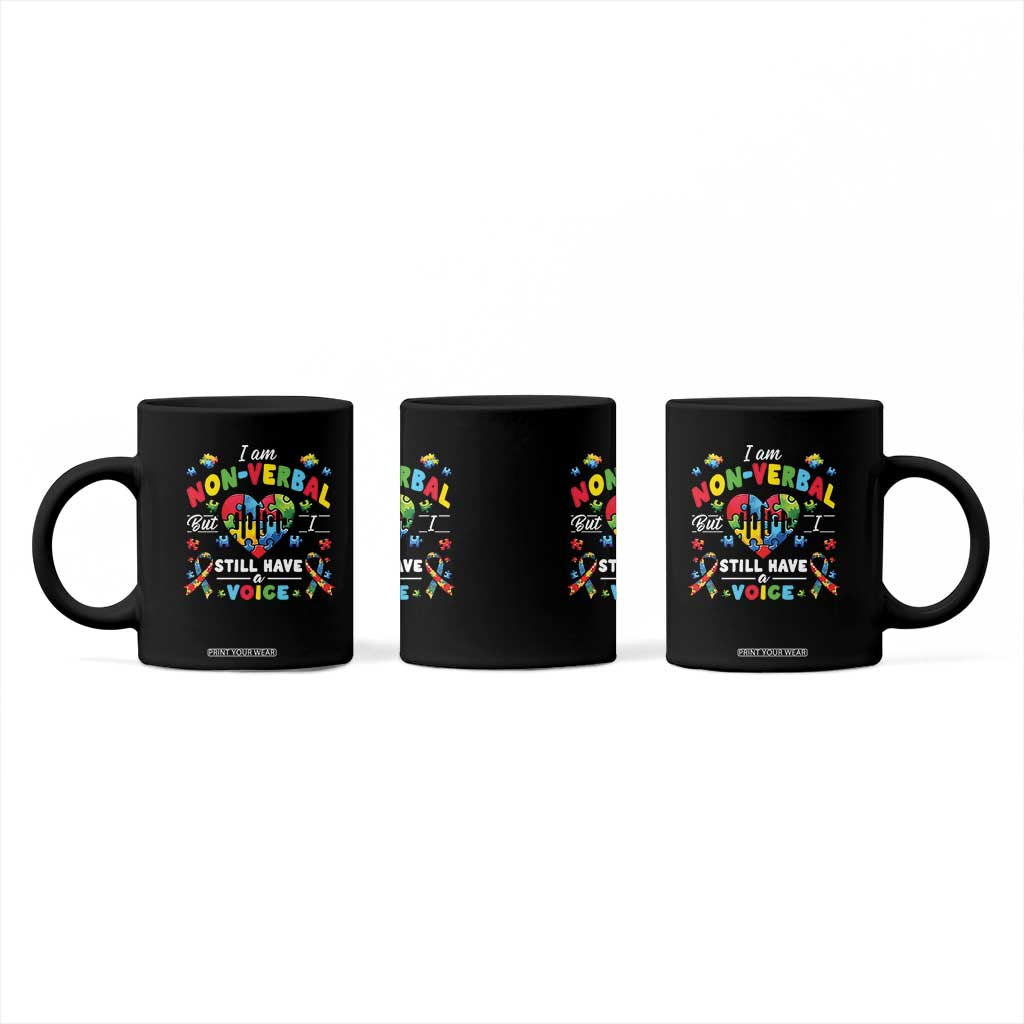 I Am Non Verbal But I Still Have A Voice Autism Awareness Coffee Mug Heart Puzzle TS11 Print Your Wear