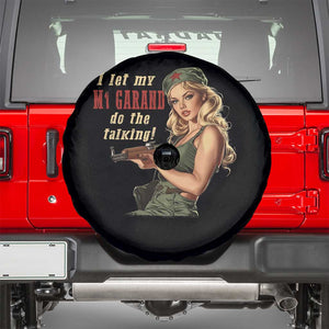 I Let My M1 Garand Do The Talking Spare Tire Cover WWII Pin Up TS11 Black Print Your Wear