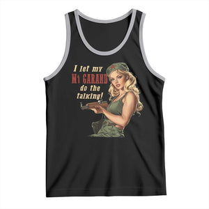 I Let My M1 Garand Do The Talking Tank Top WWII Pin Up TS11 Black Athletic Heather Print Your Wear