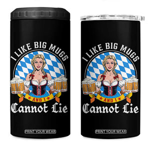 I Like Big Mugs And I Cannot Lie 4 in 1 Can Cooler Tumbler Oktoberfest Party Beer Dirndl Bavarian Flag TS11 One Size: 16 oz Black Print Your Wear