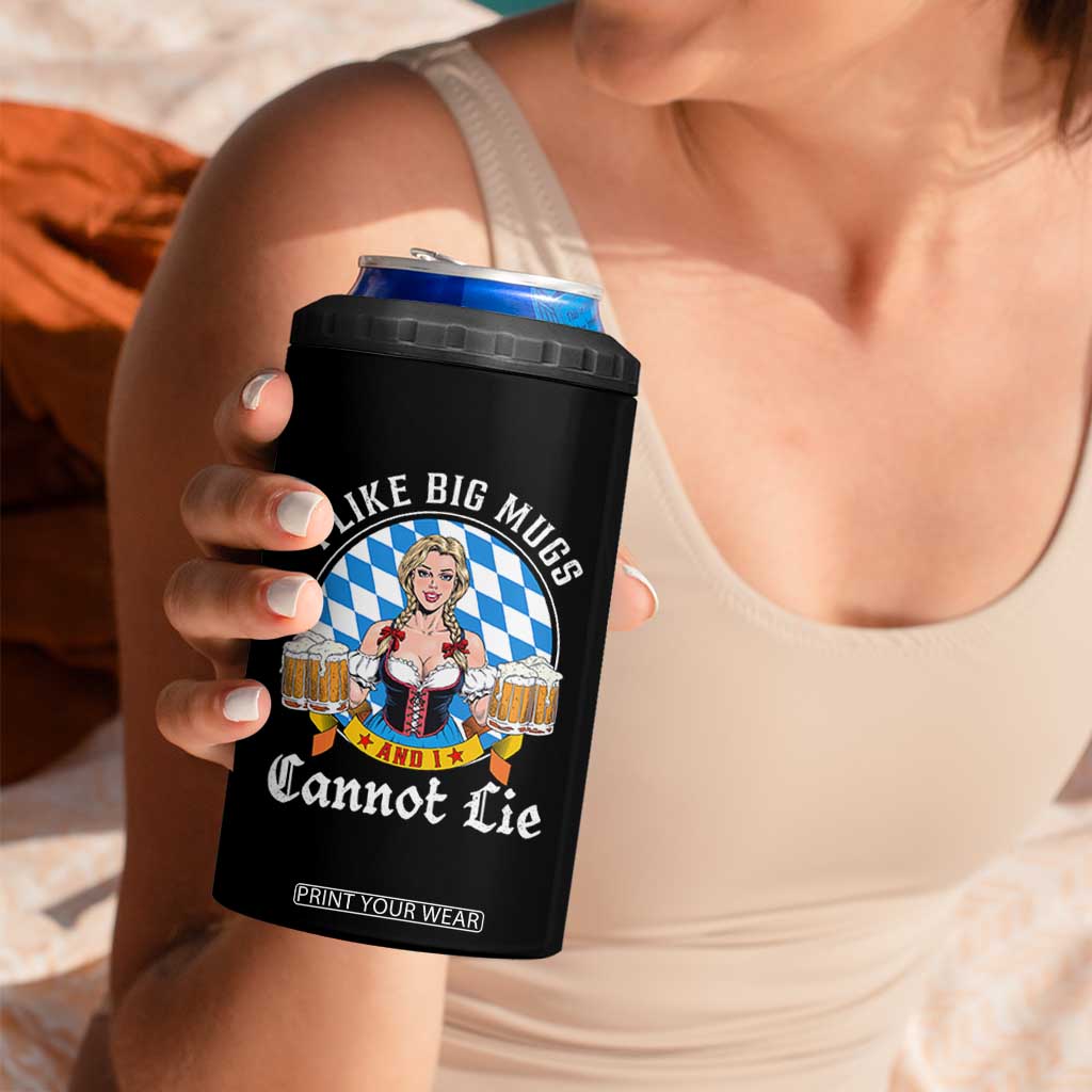 I Like Big Mugs And I Cannot Lie 4 in 1 Can Cooler Tumbler Oktoberfest Party Beer Dirndl Bavarian Flag TS11 Print Your Wear