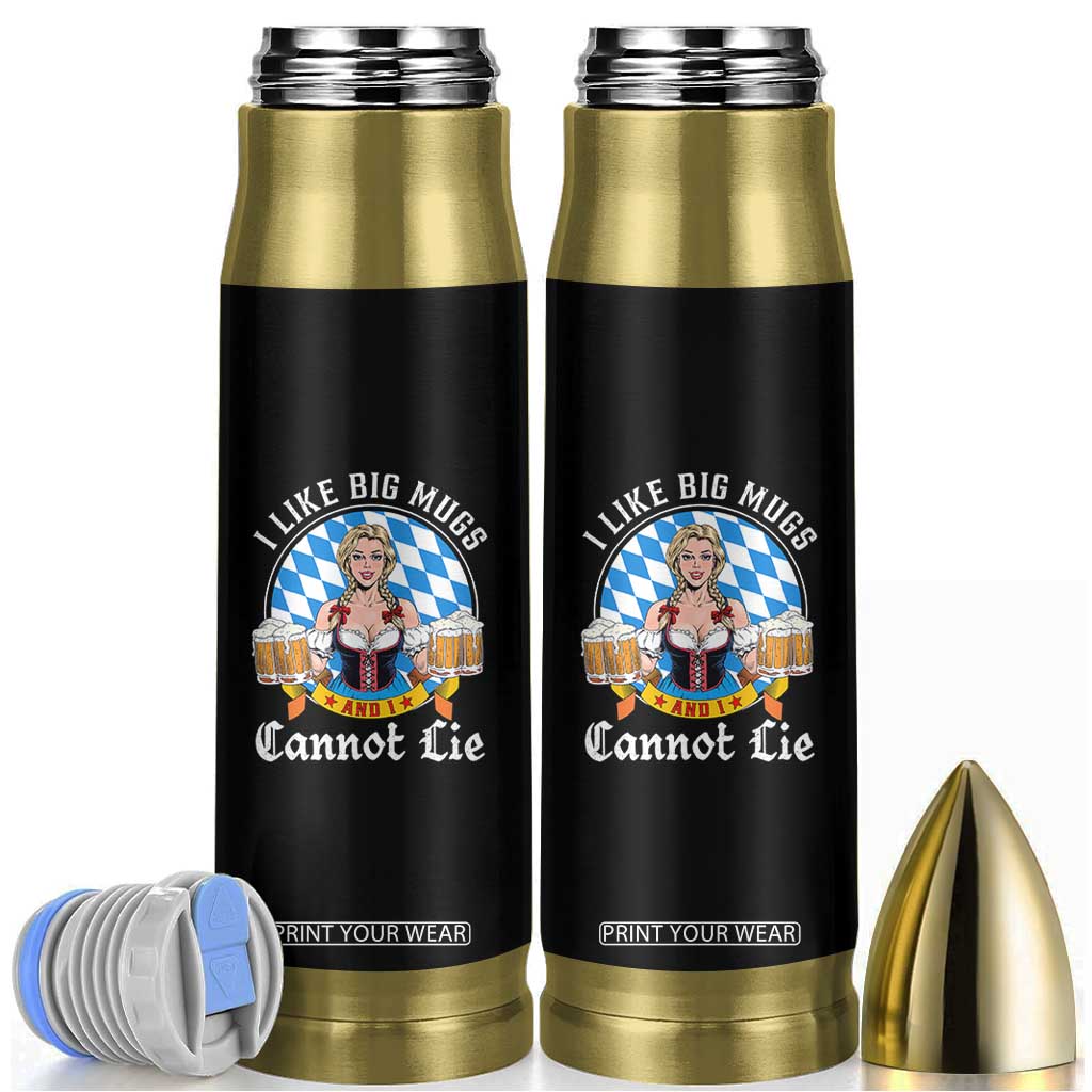 I Like Big Mugs And I Cannot Lie Bullet Tumbler Oktoberfest Party Beer Dirndl Bavarian Flag TS11 Black Print Your Wear