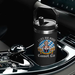 I Like Big Mugs And I Cannot Lie Flip Straw Tumbler Oktoberfest Party Beer Dirndl Bavarian Flag TS11 Print Your Wear