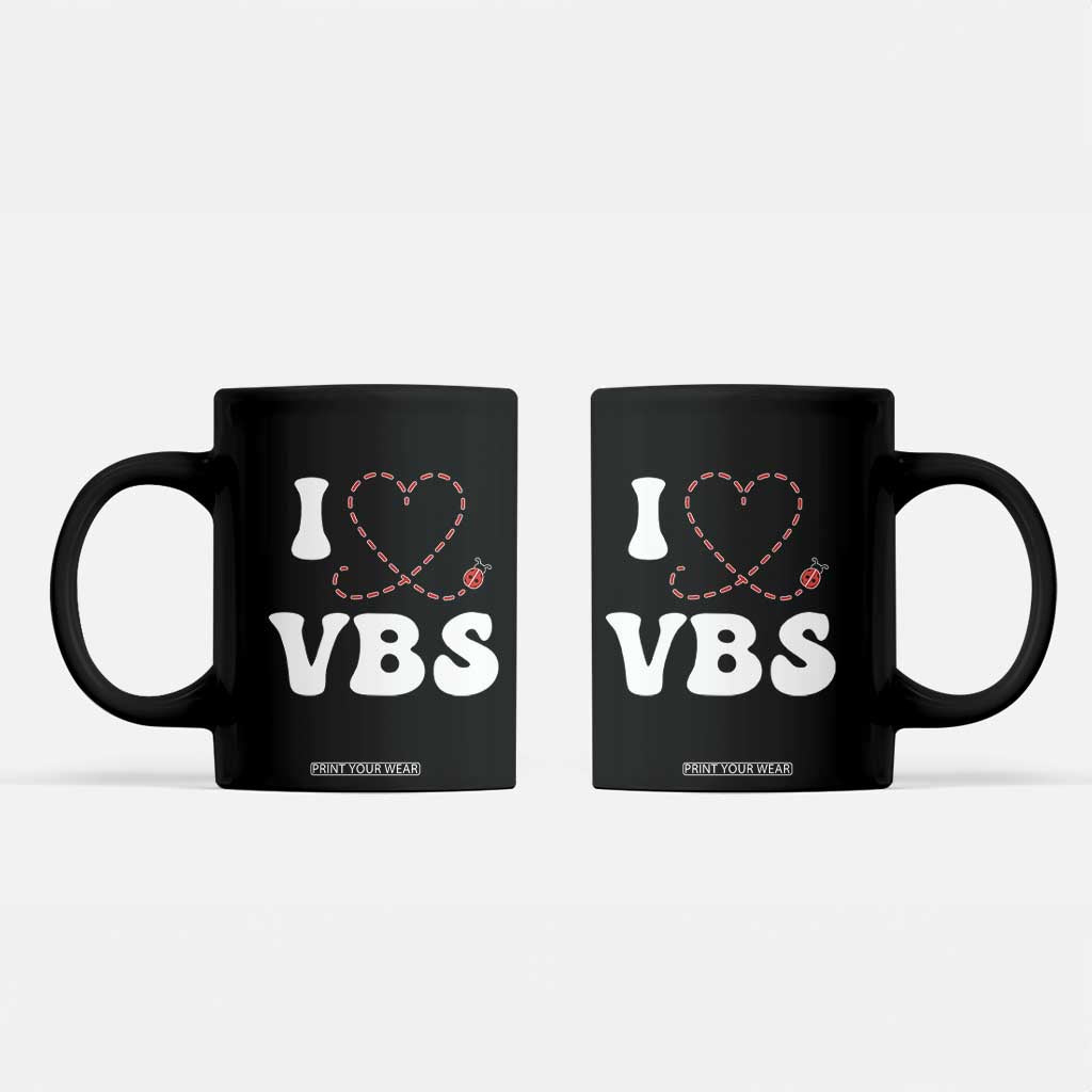 I Love VBS 2025 Coffee Mug Vacation Bible School Ladybug VBS Team TS02 Black Print Your Wear