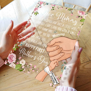 Personalized I Love You With A Smile First Mothers Day Acrylic Plaque Happy 1st Mothers Day CTM Custom - Printyourwear