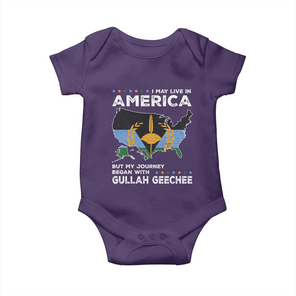 I May Live In America But My Journey Began With Gullah Geechee Baby Onesie Gullah Geechee Pride TS11 Purple Print Your Wear