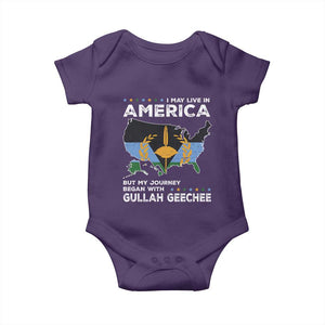 I May Live In America But My Journey Began With Gullah Geechee Baby Onesie Gullah Geechee Pride TS11 Purple Print Your Wear