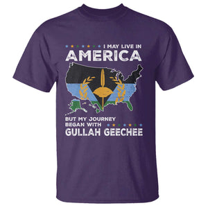 I May Live In America But My Journey Began With Gullah Geechee T Shirt Black History TS11 Purple Print Your Wear