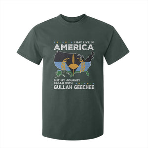 I May Live In America But My Journey Began With Gullah Geechee T Shirt For Kid Black History TS11 Dark Forest Green Print Your Wear